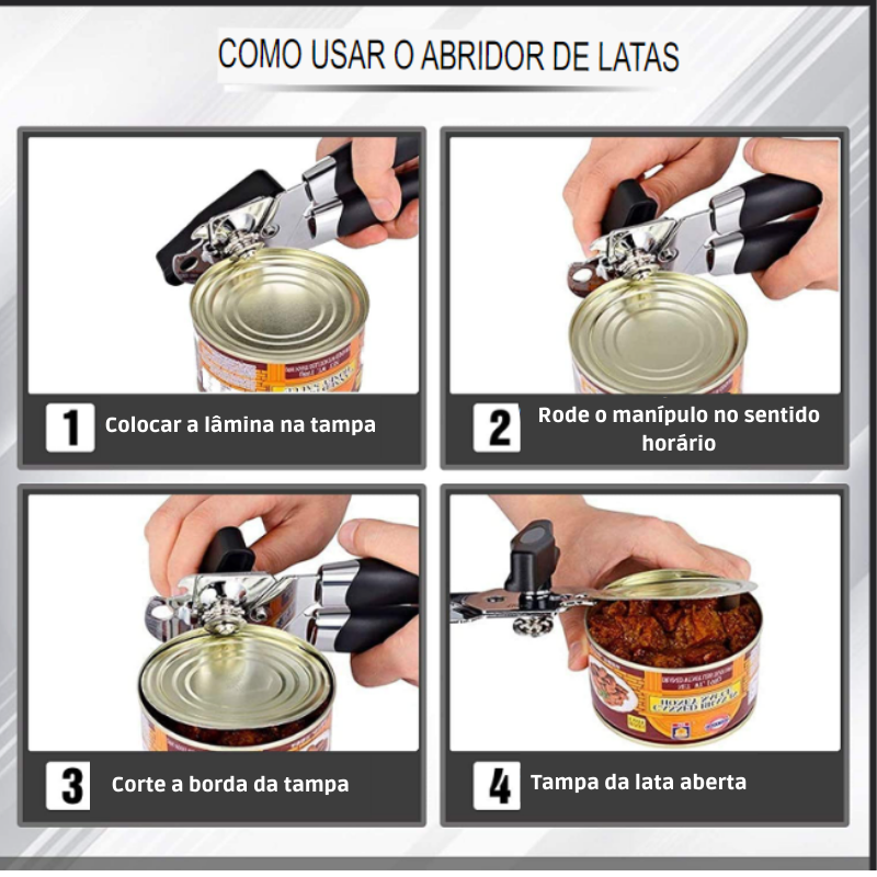 Abridor Profissional de Latas e Garrafas